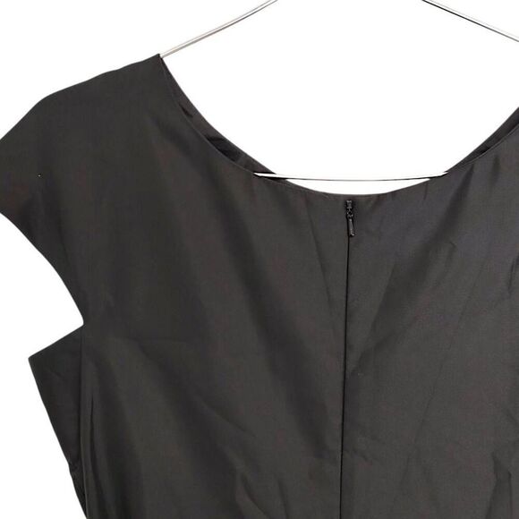 ALEX Womens Dress Sz 6 Evenings Black Blue Floral Sheath Cap Sleeves Taffeta - Picture 4 of 14